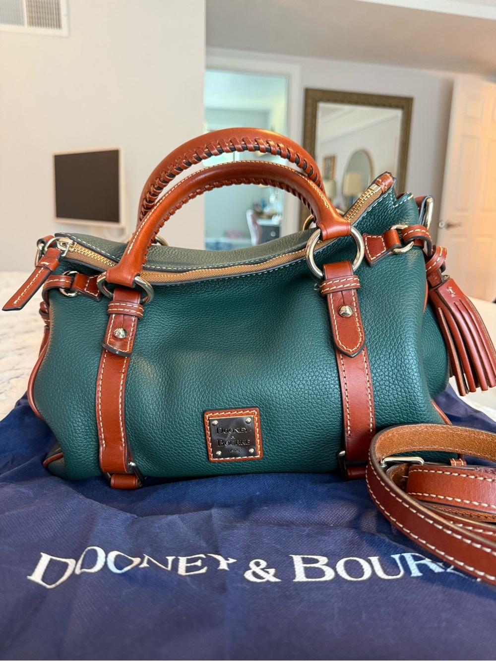 Dooney and Bourke Ivy Green Pebbled leather satchel - Picture 10 of 10